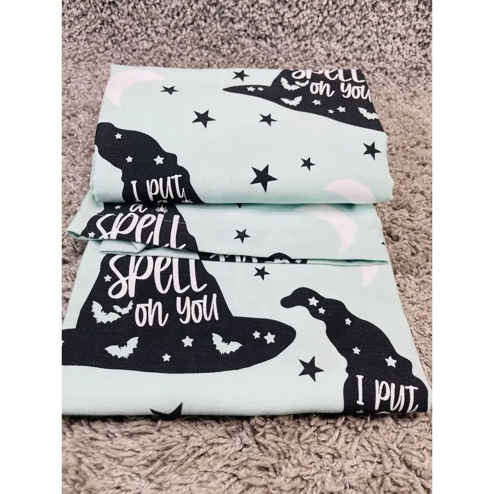 Sweet and Spooky Shower Curtain Halloween I Put A Spell On You Printed Design